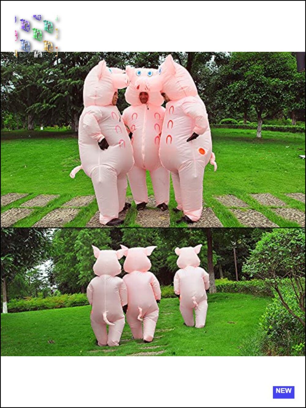 Inflatable Pig Costume Adult Blow Up Halloween Cosplay Party - Picture 4 of 6